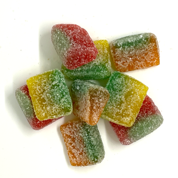 Pastilla de Goma Triangulo Grande Sabor Sandia/Melón/Maracuyá x400grs